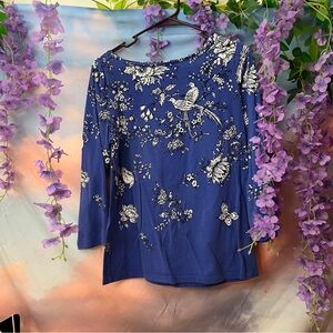 Floral Blue Women's Top